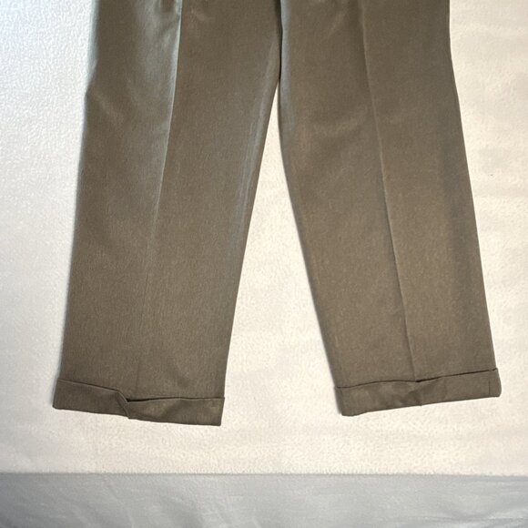 Louis Raphael Men’s 40x32 Microfiber Cuffed Dress Pants Brown Office Casual Work - Picture 2 of 9